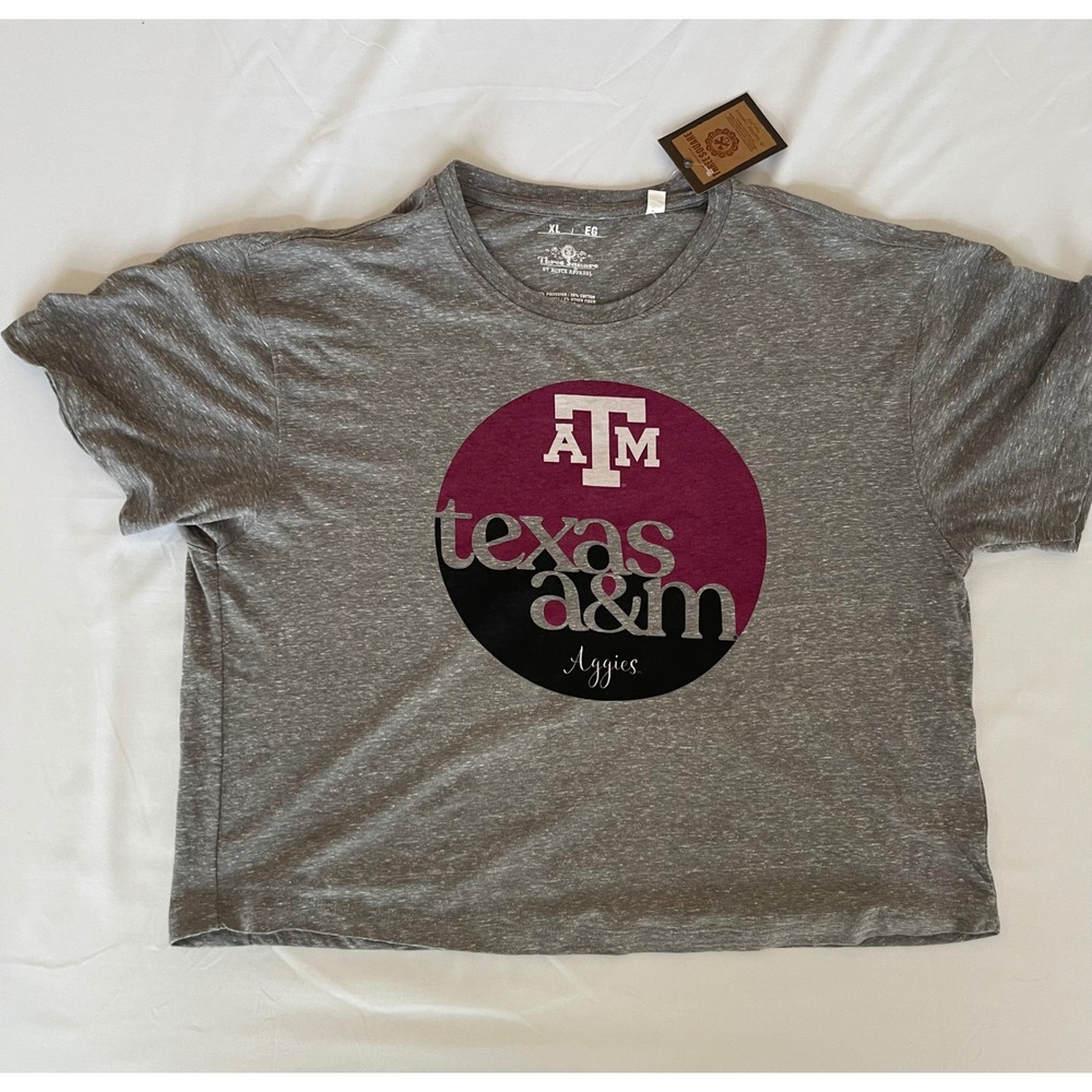 Three Square Texas‎ A&M Aggies Womens XL Cropped T-Shirt Heather Grey